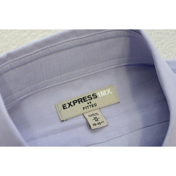 Express 1MX Dress Shirt Fitted Stretch Light Purple Long Sleeve Mens Sz Medium - Picture 8 of 9